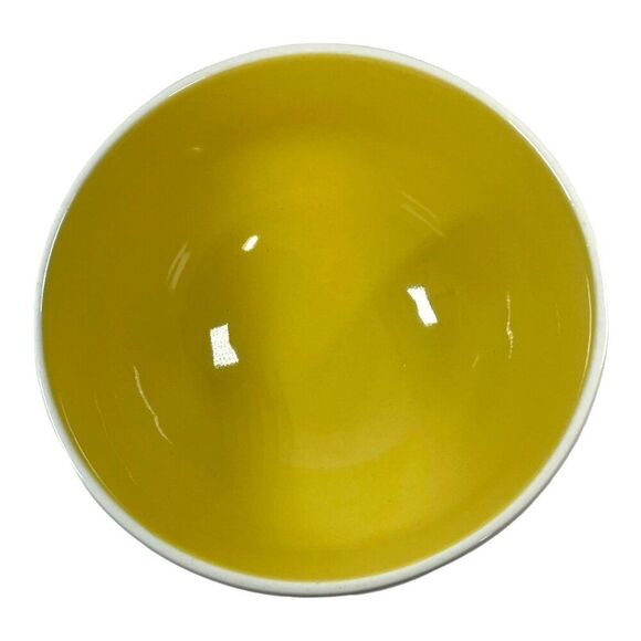 Rae Dunn Magenta Eggcellent & Eggceptional Egg Nesting Ceramic Bowls Set Yellow - Picture 5 of 16